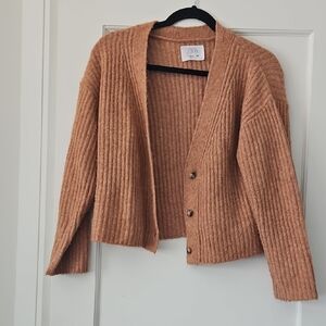Zara Women's Camel Ribbed Cardigan